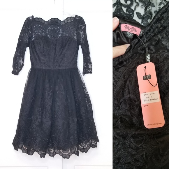 Modcloth Black Lace Chi Chi London Dress  NWT - Picture 5 of 7
